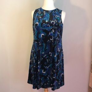 Paisley velvet swing dress
